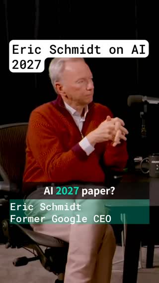 Eric Schmidt says he's read the AI 2027 scenario forecast about what the development of superintelligence might look like. He says the "right outcome" will be some form of deterrence and mutually assured destruction, adding that government should know where all the chips are.