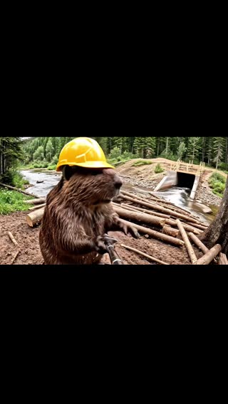 That guy has too much free time! #vlog #beaver #bigfoot #construction #beavervlog #fyp #fypシ 