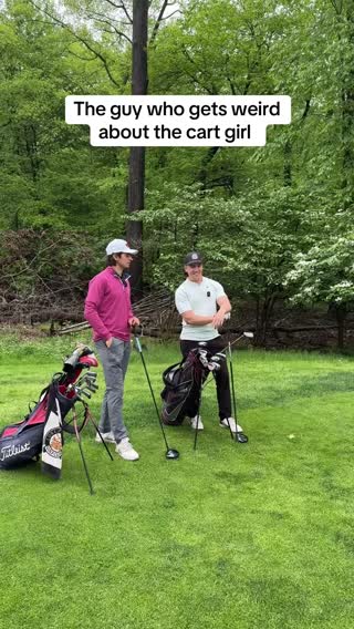 It’s like she’s the only girl he’s ever seen #golf 