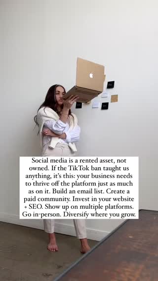 As someone who lost access to my IG account for 2 weeks after it was deactivated for no reason, losing what you’ve worked hard for, even if only for a moment, sucks (plus I lost my TikTok too with 69k followers during the 12 hour ban) But I really hope that this is a wake up call to all I love social media (obviously, I’m an IG expert lol) and it’s so powerful but you and I don’t own the platform and what happens to it or our accounts Which is why creating and building owned assets like an email list, website, or paid or free community (off of social media) is so important The last thing I would ever want for you is to end up in a situation where your revenue stream is cut off because you’ve lost your social media. I’ve been there and it’s scary But since I’ve been in that position before a huge part of my strategy now is using my social media to drive traffic to places like my email list so if anything happens I’m not panicked because I have a list of 30k, passive website traffic, and a paid community So let this be your sign to build your business off social media. Whether you were on TikTok or not, this is a lesson for all