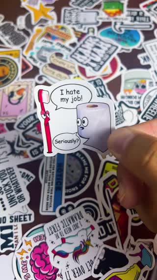 130funny vinyl waterproof stickers  in one pack for your water bottle...