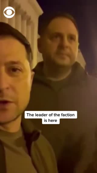 Ukrainian President Volodymyr Zelenskiy posted a video with other gov...