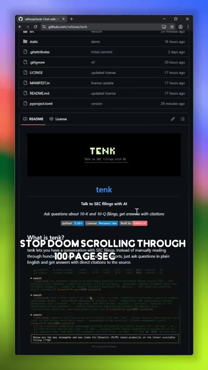 stop doom-scrolling through 100-page SEC filings. This is tenk — talk...