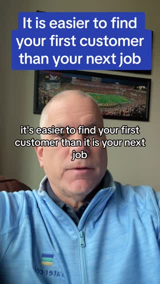 It is easier to fond your first customer vs. your next job! #thecorporateescapee #genxtiktokers #fractional #genx #over40 #over50 #corporatelife #iowastate 