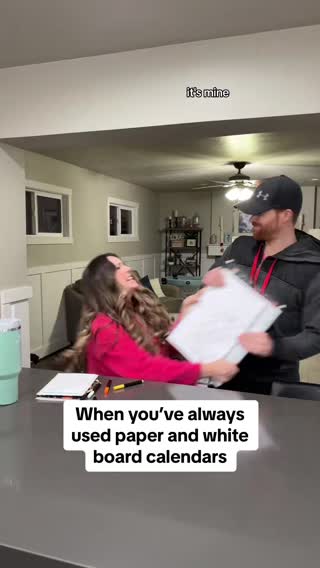 Ken got it right this time #hearthdisplay #digitalcalendar #calendar #2024calendar #howtostayorganized #familyorganization #barbie #organizedhome 