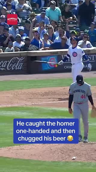 A catch like this deserves a celebration like that 😂🍻 #cubs #watchmarquee #mlb #homerun #homer #beer #fan #funny #fyp 