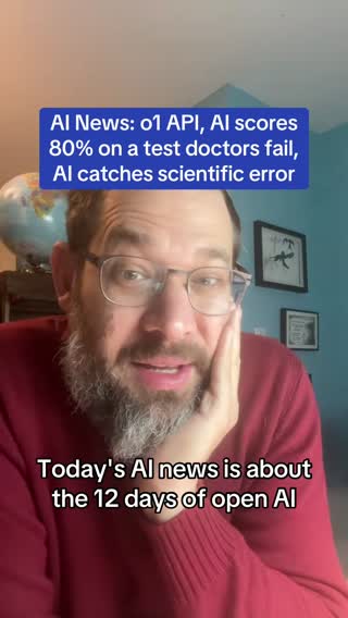 Three big AI stories today: First, OpenAI’s latest announcements from its “12 Days of OpenAI” event. Developers can now access O1 through the API with powerful upgrades like a reasoning parameter that lets you adjust how much the AI “thinks” before answering. Vision capabilities are now available too, allowing developers to pass in photos for visual reasoning. Plus, OpenAI increased the input and output token limits, meaning larger prompts and more detailed responses. These changes could reshape how developers use AI for real-world applications. Second, the “Black Spatula Project” is taking AI’s evaluation skills to a new level. This project reviews hundreds of published scientific papers using AI to find mistakes, moving beyond controlled test environments. It’s a huge step toward understanding how well AI can handle real-world tasks like scientific research, law, and medicine—not just model-specific evaluations. Finally, the New England Journal of Medicine tested AI on its famously tough Clinical Pathological Conference (CPC) diagnostic exam. Physicians scored around 30% with wide variability, while O1 scored 80% with minimal variance. This result points to a near-future where AI could assist in medical diagnoses by 2025. However, some AI-generated treatment plans were impractical, suggesting that more human-like judgment prompts may still be needed. We’re clearly moving into an era where AI is becoming indispensable—not just in tech but in science and medicine too. What do you think about AI diagnosing patients or reviewing scientific research? #product #productmanager #productmanagement #startup #business #openai #llm #ai #microsoft #google #gemini #anthropic #claude #llama #meta #nvidia #career #careeradvice #mentor #mentorship #mentortiktok #mentortok #careertok #job #jobadvice #future #2024 #2025 #story #news #dev #coding #code #engineering #engineer #coder #sales #cs #marketing #agent #work #workflow #smart #thinking #strategy #cool #real #jobtips #hack #hacks #tip #tips #tech #techtok #techtiktok #openaidevday #aiupdates #techtrends #voiceAI #developerlife #cursor #replit #pythagora #bolt #medical #science #medicine #wild #true #weird #tooling #api
