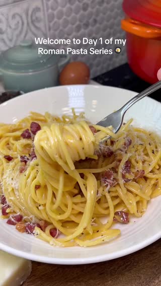 #ad Pasta Carbonara 🥓 I teamed up with @Vital Farms for episode one of my Roman Pasta Series to make the classic of all classics, Carbonara! Here’s how to make it: 4 oz diced guanciale or pancetta (plus reserved oil) 4 Vital Farms egg yolks  4 oz freshly grated pecorino romano cheese (can use parm or a mix of both) Freshly cracked black pepper, to taste (toasted before cracking if possible) ½ lb spaghetti (plus reserved pasta water) 1. Add your guanciale to a cold pan. Bring heat to medium/low and cook until crispy. Remove from the pan and save a few spoonfuls of the leftover oil. Turn heat off. 2. Boil your pasta in salted water, until al dente. 3. While your pasta cooks, add in four egg yolks to a small mixing bowl. Grate in your pecorino romano cheese, crack in your black pepper, and stir to combine. Add in a spoonful of the guanciale fat, stir. Add in a spoonful of pasta water, stir. Set aside. 4. When your pasta is al dente, add it directly from the water to the same pan you cooked your guanciale in. Stir and let the pasta absorb the guanciale flavors. (If your pan is too cold, you can turn the heat on low). 5. Turn the heat off and add in your egg mixture followed by another touch of pasta water. Stir to combine. Add in your guanciale and mix everything together. You might need to continue adding pasta water until your sauce is silky and sticks to the pasta.  6. Serve with extra pecorino and guanciale, enjoy! #VitalFarms #carbonara #pastacarbonara #carbonararecipe #italianpasta #italianrecipe #authenticitalian #italiancarbonara #authenticcarbonara #pastatok #foodtok #easyrecipe #easyrecipes #pastarecipe