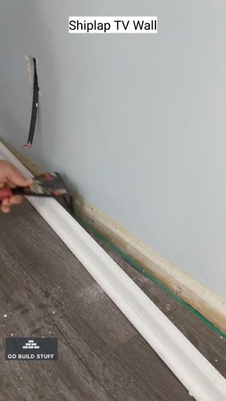 This was a fun project #shiplap #tvwall #ledfireplace 