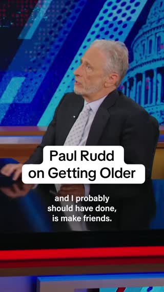 Life lesson from Paul Rudd and Jon Stewart: Make friends #DailyShow #PaulRudd #Friends 
