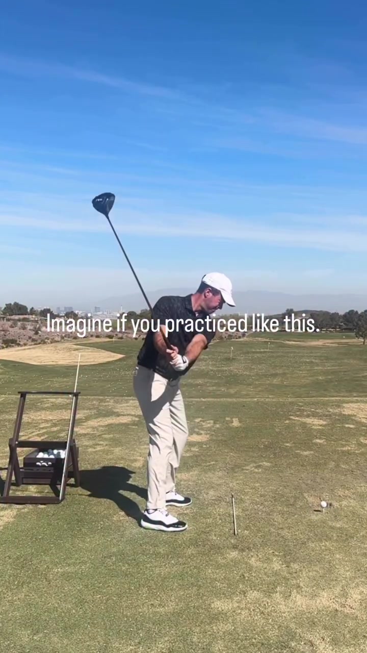 Guys! Slow it down! Break it down. I’m a big believer in increasing your ability to control your body/sequence. Because that controls the shaft. 

You probably saw the iron version of this drill. A lot of people were asking if this can be done with a driver. Absolutely! 

Too many players stand on the range and bang ball after ball. And yes, that’s all well and good, but if you’re not practicing with an object, then you’re not getting better. Are you trying to shallow? Then shallow. Go as slow as you need to to make the movement happen.

Are you trying together bigger turn? Then do tons of freezers and slow full swings to make sure you complete your turn. 

Working on not rolling the club inside? Then stand that sucker up vertically, stop, then go.

I tell my players “I want every rep to be correct.” That’s means slow it down, break it down. Don’t hit and hope.