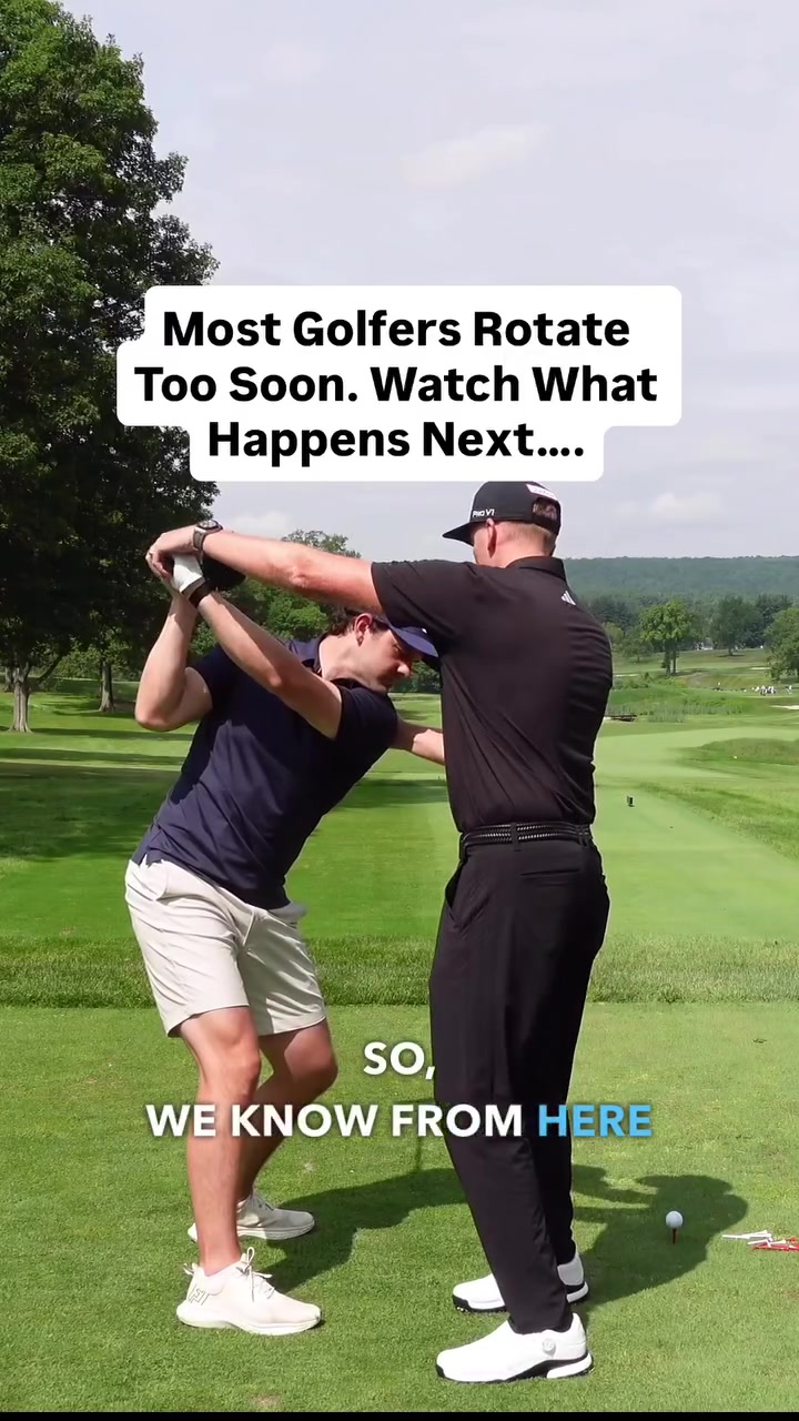 If your downswing feels steep or slicey, it might be because you’re turning too soon.
Letting your back stay to the target for just a moment longer gives your arms time to drop and the club to shallow. When the sequence changes, the strike and path clean up fast.
Watch and see how this feel made a huge difference for his contact👌