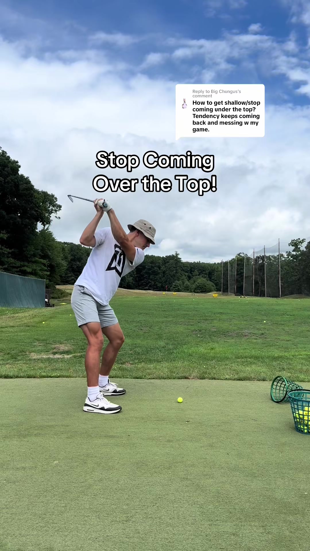 Replying to @Big Chungus how to stop coming over the top. Shallow the club ans stay more on plane #shallow #overthetop #golfswing #golfdrills #golftips 