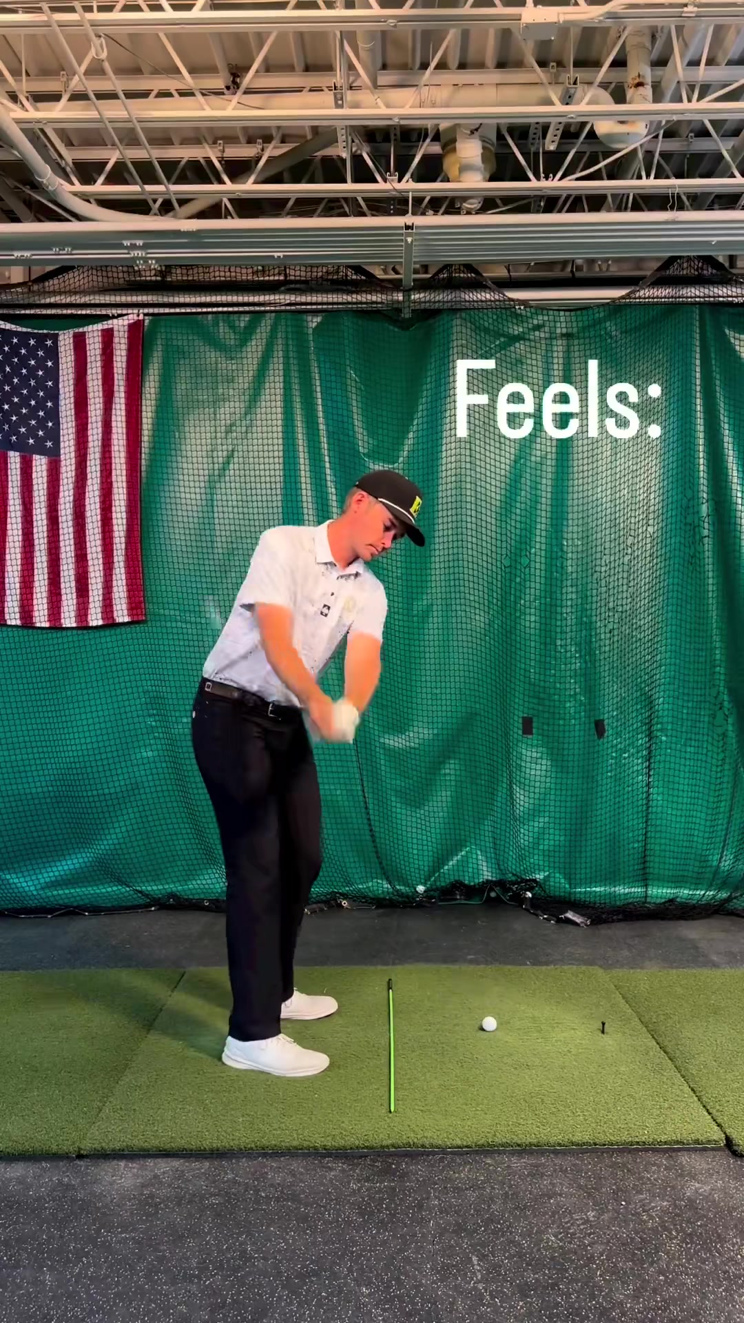 COM under the plane + rib rotation = balanced out forces. BONUS: cool spiral visuals 🌀 #golfswing #golfcoach