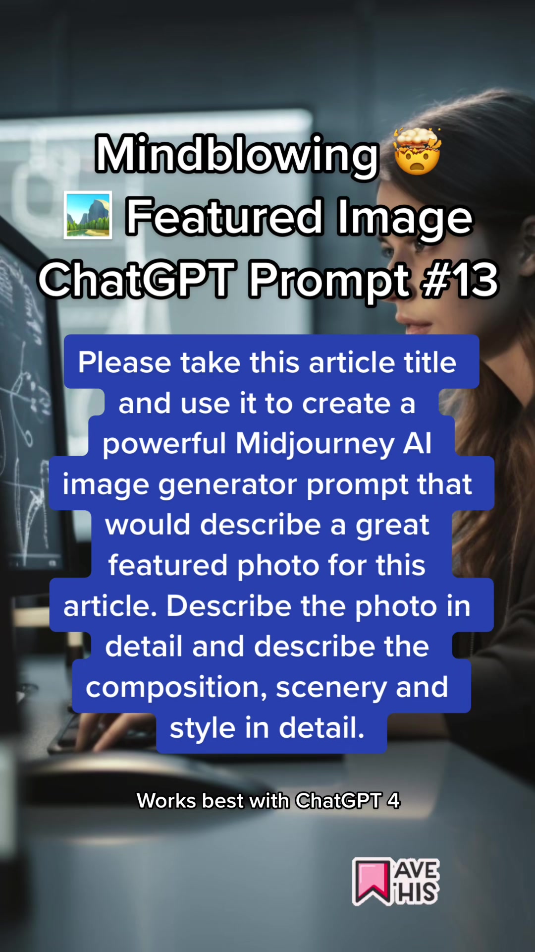 ✨Transform your visuals with this ChatGPT tutorial for a Midjourney AI Image Prompt Generator!🌟 Perfect for bloggers & social media marketers!🚀 Discover ChatGPT-4 and chatgpt prompt tips & elevate your content game!💥 🤖 #Midjourney 🌟 #AI ⠀⠀⠀⠀⠀⠀⠀⠀⠀ 💡 #chatgpttutorial  #chatgpthack  ⠀⠀⠀⠀⠀⠀⠀⠀⠀ 🎯 #ChatGPT4 #chatgpttipsandtricks  📸 #bloggingtips #ChatGPT #promptengineering   Master Midjourney AI Image Prompt generation to create eye-catching images for blog posts & social media! Learn valuable Chat GPT prompt tips in this tutorial & upgrade your visual content game! 🌟📸🚀