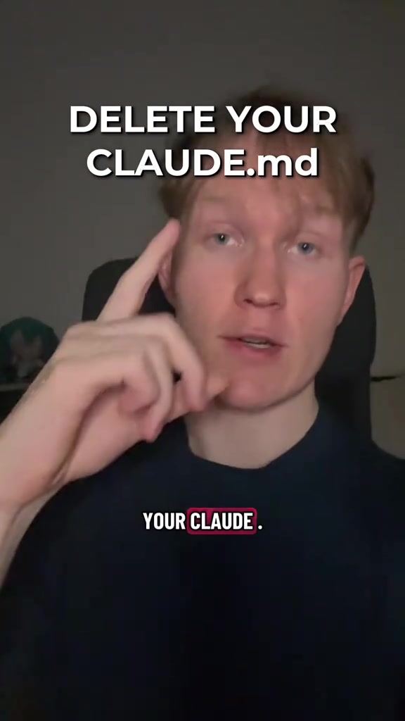 Delete your CLAUDEmdAGENTSmd file No but for real stop using init and making Claude build its own file Instead opt for creating a skill to make it in a way so it prioritizes the whats and whys claudecode aicoding aiagents