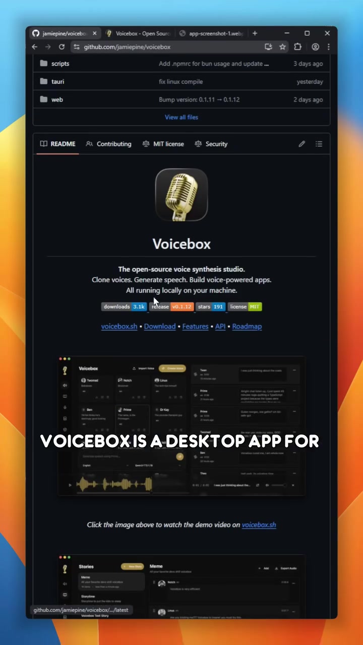 Voicebox is a desktop app for voice cloning and speech synthesis. Feed it a few seconds of audio and it clones the voice using models like Qwen3-TTS. Then you arrange the generated speech on a timeline — drag clips around, layer different voices, edit the output like you would in a DAW. Includes Whisper for transcription so you can edit based on the actual text. Runs locally. No cloud processing, no subscription.

https://github.com/jamiepine/voicebox

#github #opensource
