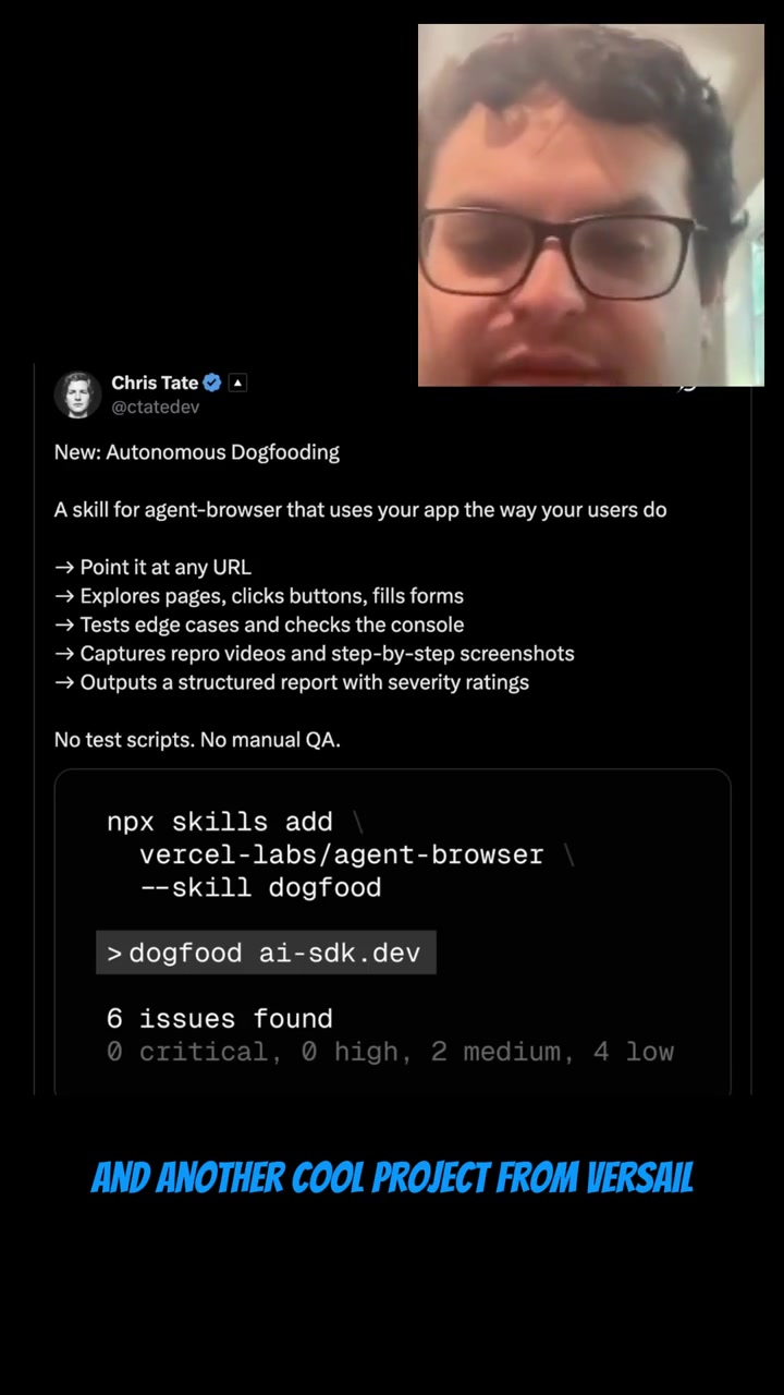 Vercel launches autonomous QA skill for agent browser tech startups software ai coding