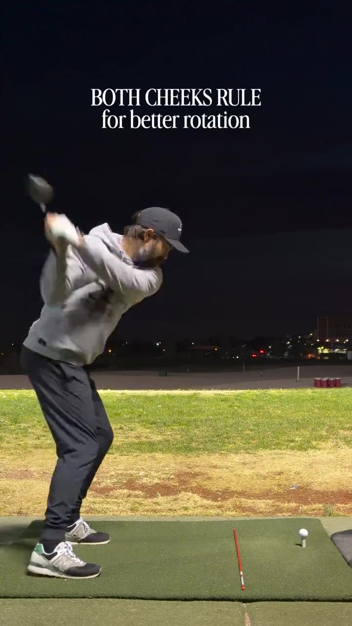 Struggling with rotation Then its time for the BOTH CHEEKS RULE If you struggle to rotate in the golf swing its usually not a strength issue but rather an awareness issue Heres a simple feel At the top of your swing try to get both cheeks facing the target At impact get both cheeks facing the other way Thats it This helps you actually turn through the ball instead of hanging back stalling or flipping your hands to save it When your body rotates properly a lot of other problems tend to clean themselves up too Its not technical Its not pretty Well maybe it is But it works And if this is the swing thought that finally gets you rotating correctlyyoure welcome for the mental image Pedal down Good luck out there yall golf coach swingtips practice process