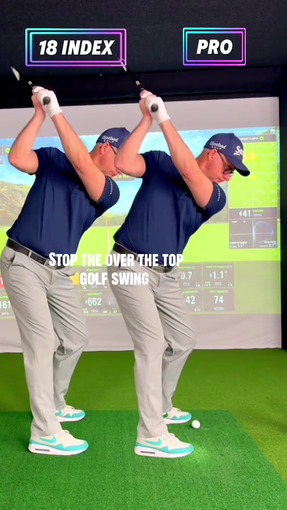 Stop the over the top golf swing move with my simple drill Hit straighter more consistent golf shots Works with driver and iron golfswing golfing tips lessonsgolfswing