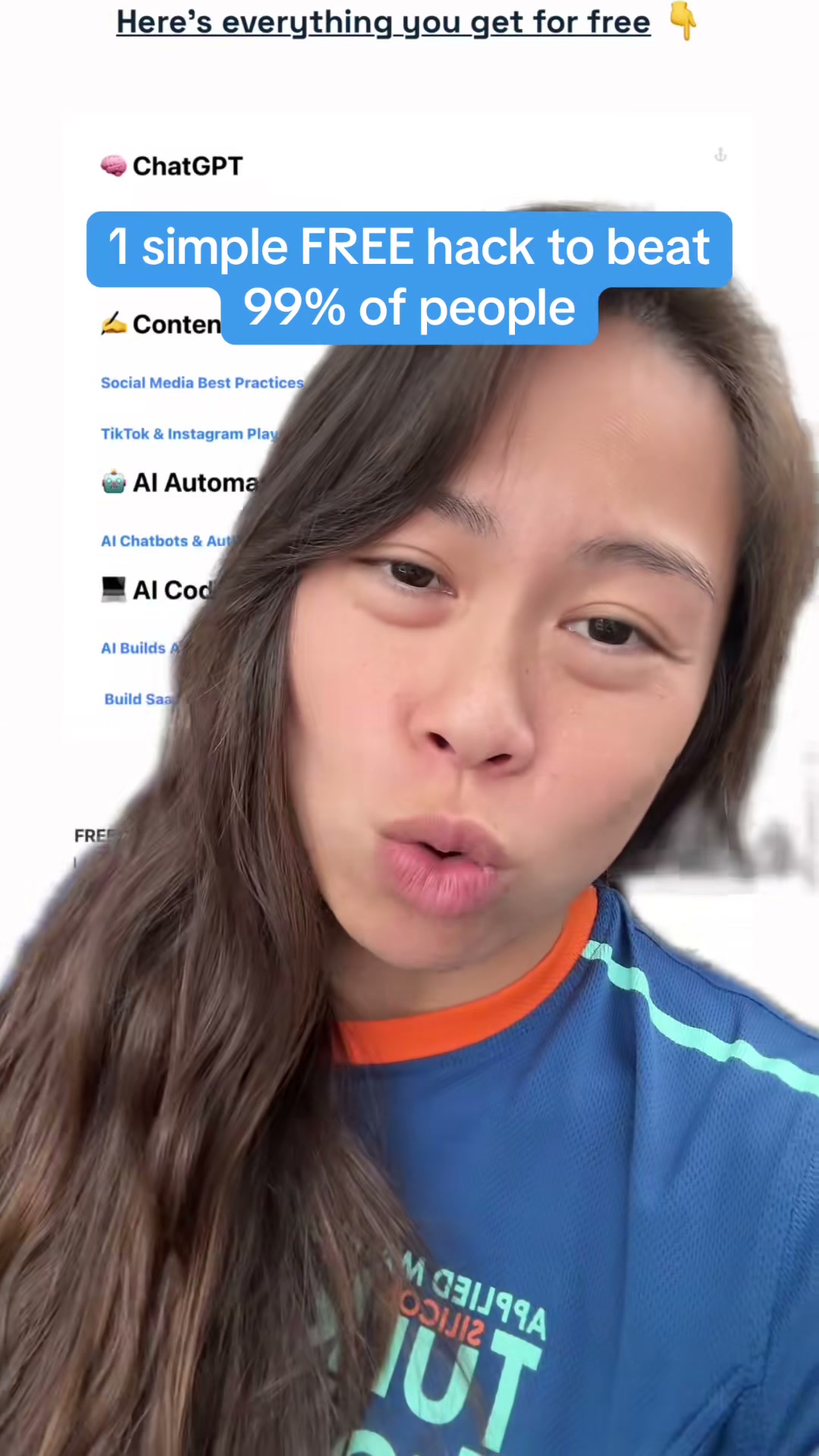 Get ahead with high-quality FREE AI education. Learn ChatGPT, AI automations, AI chatbots, AI coding, and my personal social media growth playbooks. Btw its all FREE, so there’s literally no excuse!! - how do i learn AI and ChatGPT for free? - best free guides to learn AI, ChatGPT, AI automations, AI coding apps, and how to write AI prompts? - where should i start learning AI and ChatGPT if I’m brand new? #ai #aitools #chatgpt #learnfromme #learning #sabrinaramonov #artificialintelligence #greenscreen 