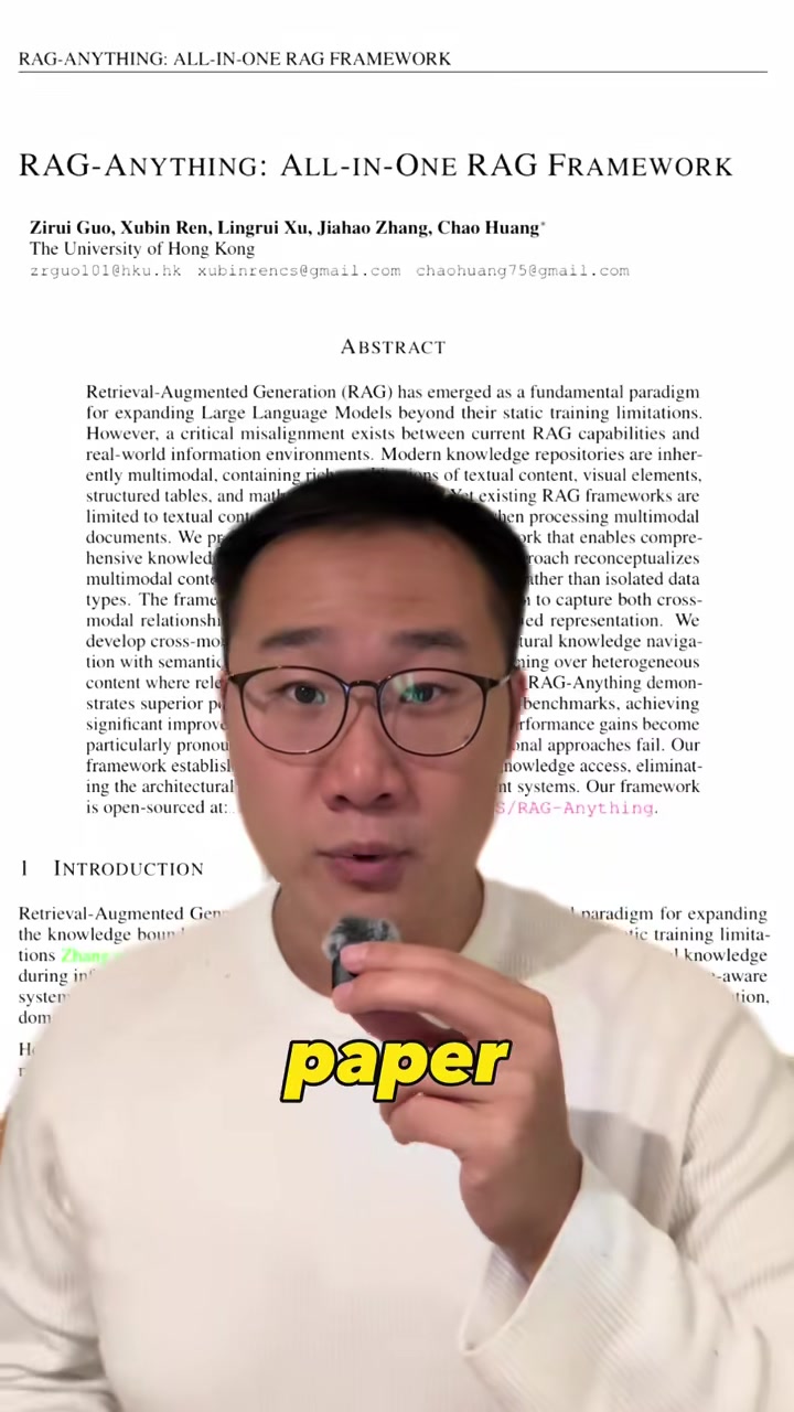 The new RAG-Anything framework connects charts, tables, and equations...