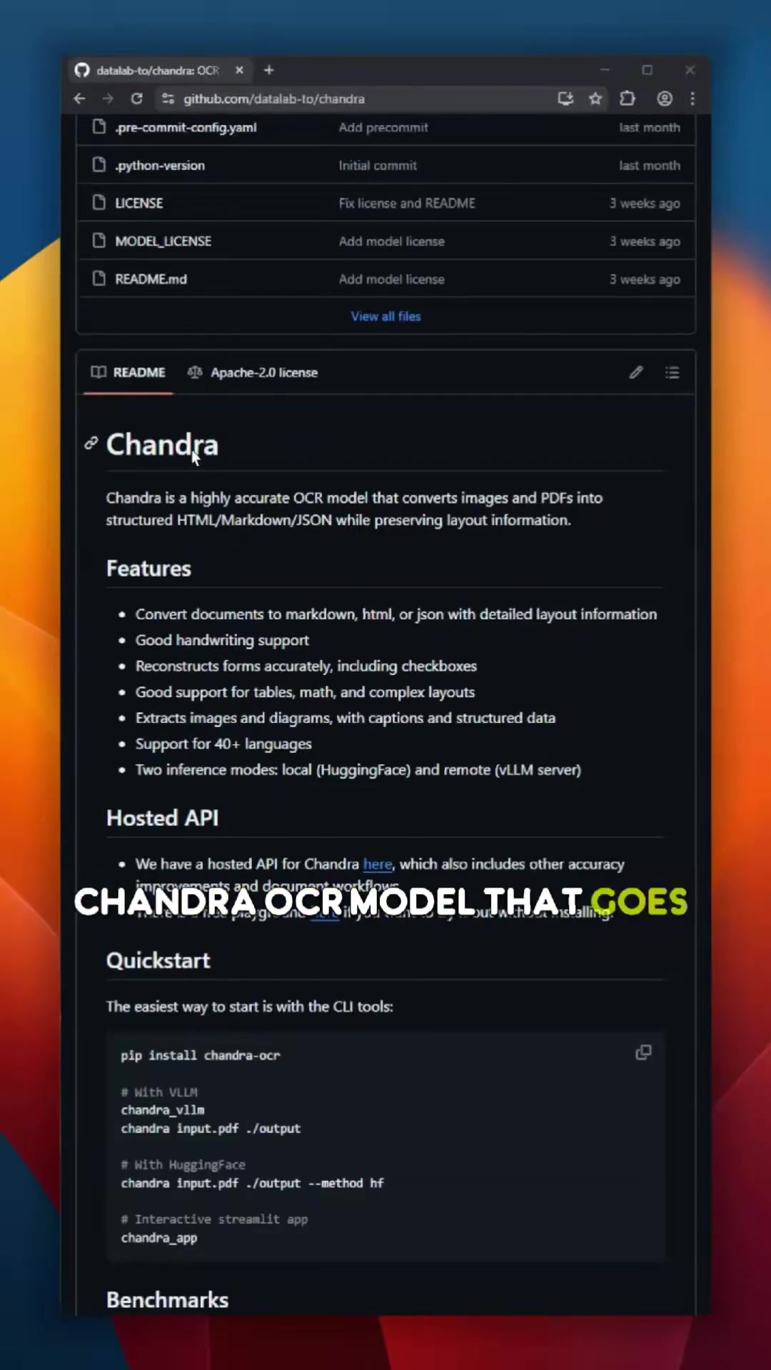 Chandra, OCR model that goes way beyond text extraction. This tool do...