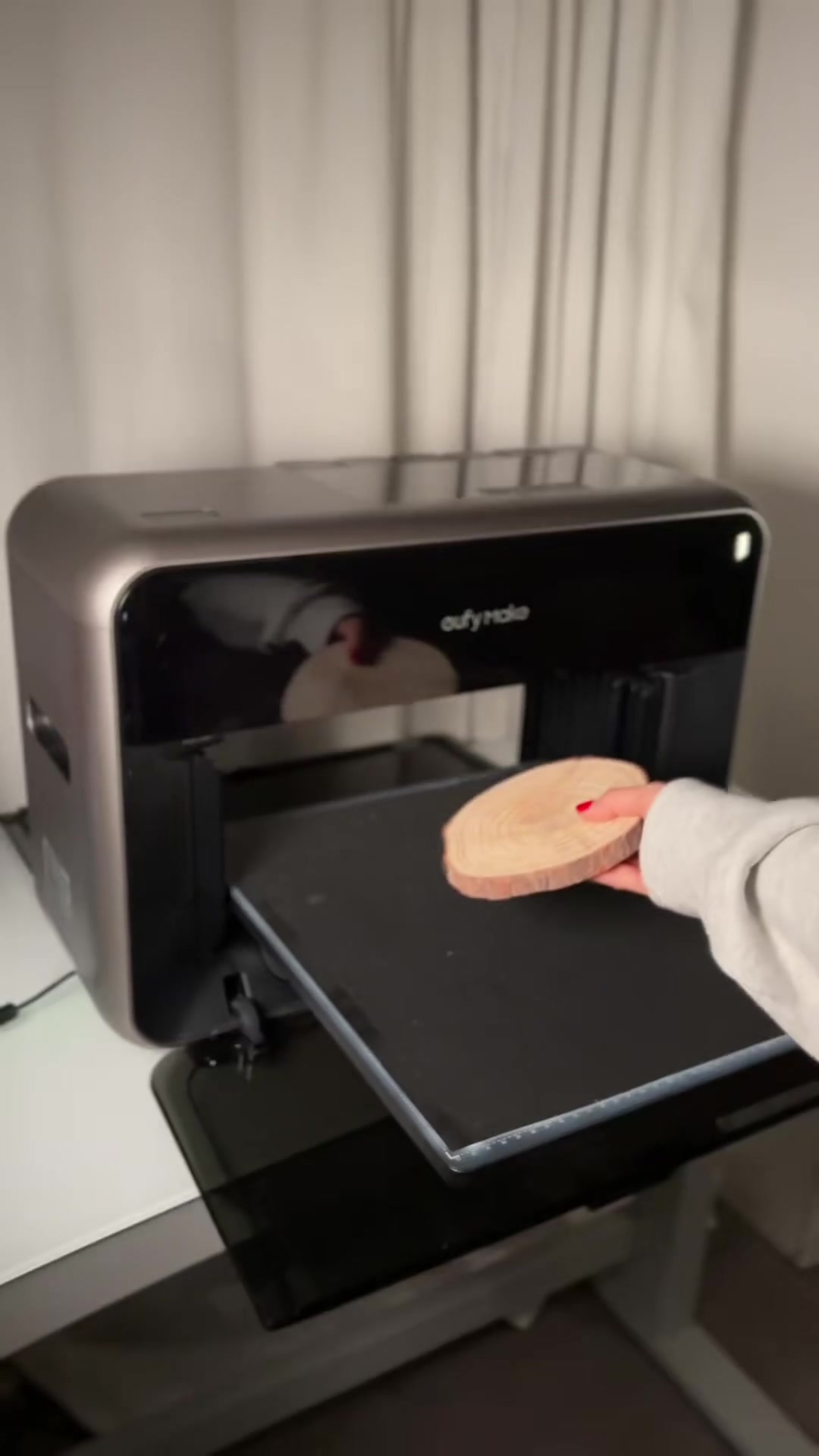 Direct-to-Wood Printing. 🪵✨ Testing the eufyMake E1 on natural substr...