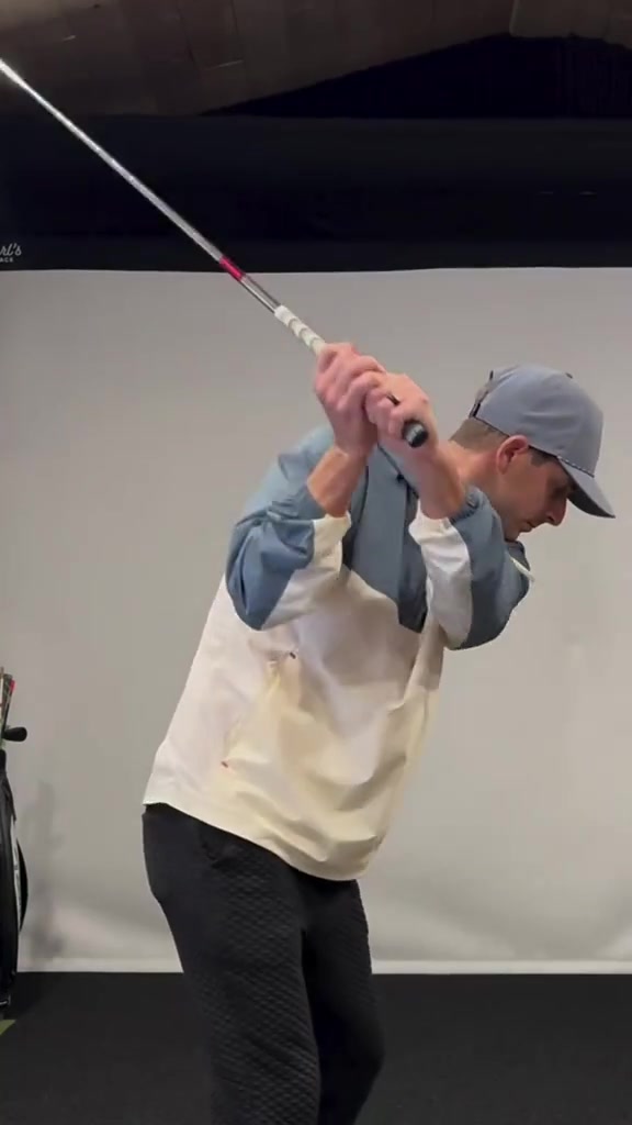 Hate your over the top move Where the hands stay up as you rotate into your downswing creating pulls and slices Here is a great drill for you to get your arms down faster to bring your hand and club path more from the inside that you can do a lot at home Great way to work in the pattern under less pressure Then swing slowly with a club building in the same motions then ramp up the speed