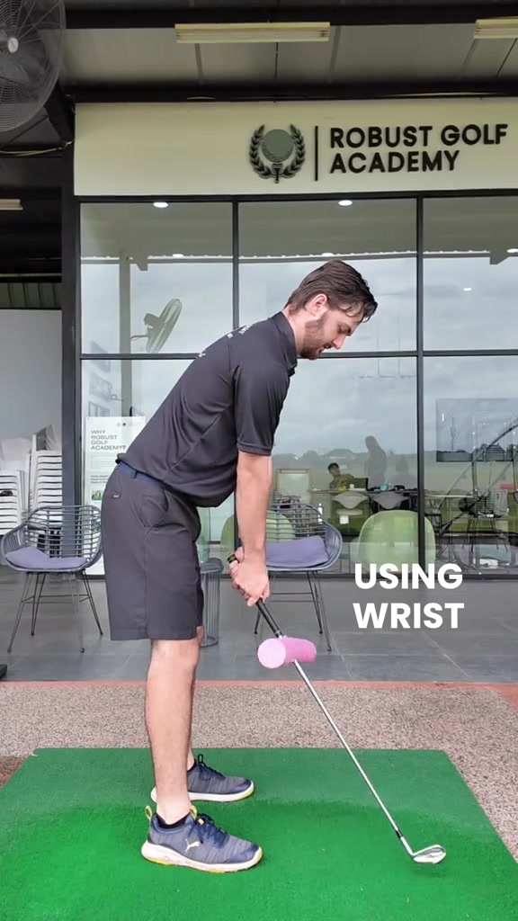 In the takeaway dont rotate your hands first Let your chest turn and move the club with it This simple change can greatly improve your direction and consistency Robustgolfacademy Golfdrill Golftips golfswingcoach