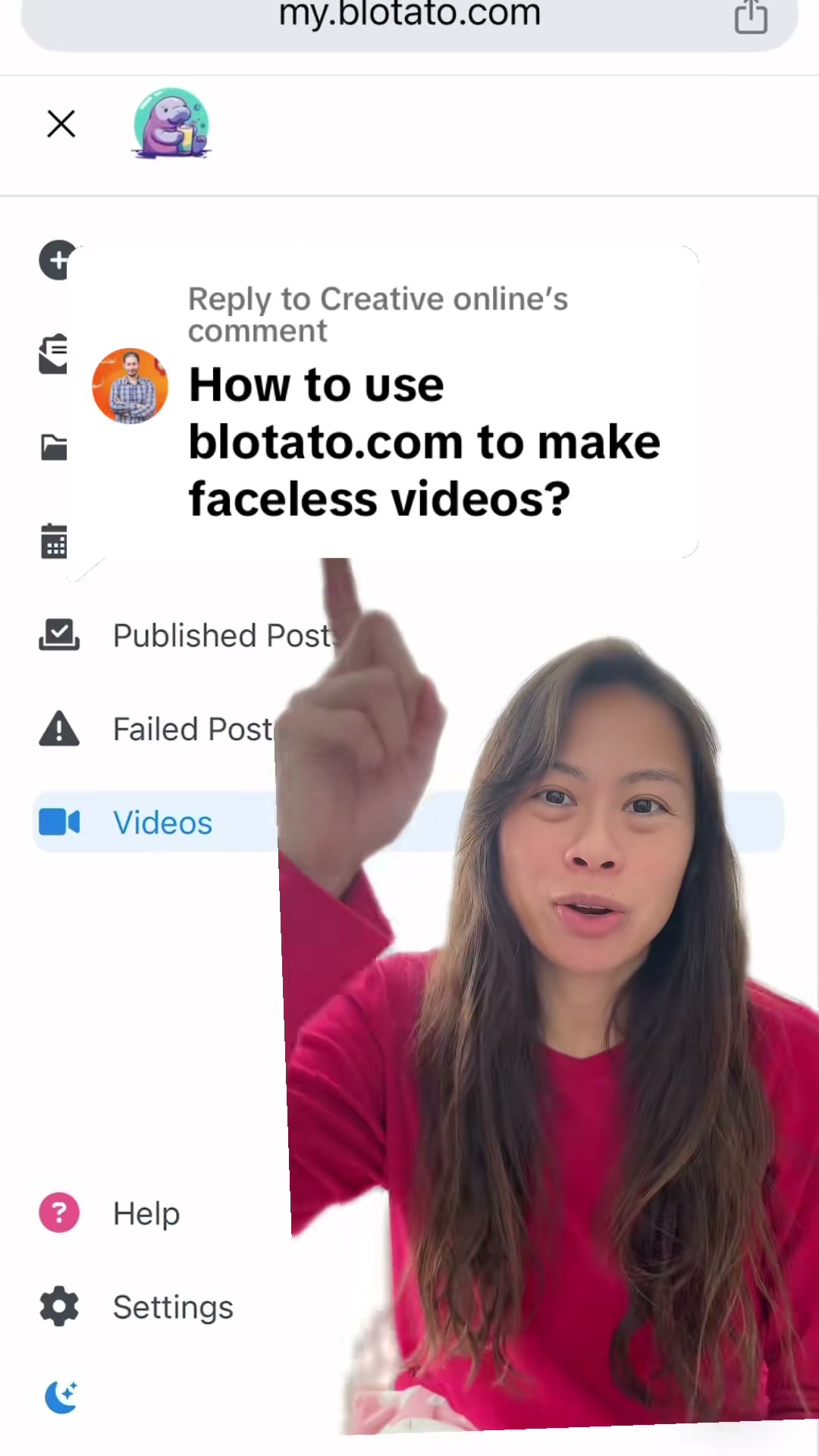 Replying to @Creative online step-by-step tutorial showing how to use Blotato.com to make faceless videos.  you can create videos with static images and dynamic camera transitions, animated images, or text video clips. It also includes the database of 11 labs voiceovers for you to choose from, as well as over a dozen prebuilt stylistic themes. - top AI tools to make faceless videos?  - What AI tools can help me make realistic faceless videos?  -  how do I use AI tools like blotato to make faceless videos for my brand?  #ai #ait#aitoolsc#facelesso#blotatot#aitoolv#aivideov#aivideosb#sabrinaramonov