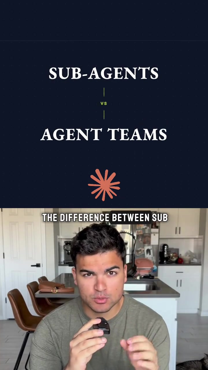 Subagents vs agent teams Subagents are like contractors You give them a focused task they do the work and come back with the result without cluttering the context window of your orchestrator agent Agent teams are more like employees They stick around coordinate share context and adapt as the work changes Use subagents for isolated work Use agent teams when collaboration matters If you want to learn more about multiagent architecture check out Context Engineering for Agents MultiAgent Systems on Maven Its free and taught by two AIengineering experts ai agenticai llms maven