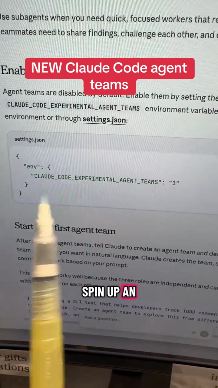 Some of these new features in Claude code are slipping through the cracks Agent teams is a new experimental feature that you can enable in your settings Im noticing that Im getting results for complex tasks much faster than plan mode which has been my goto for debugging claudecode aicoding vibecoding aitips aiagents