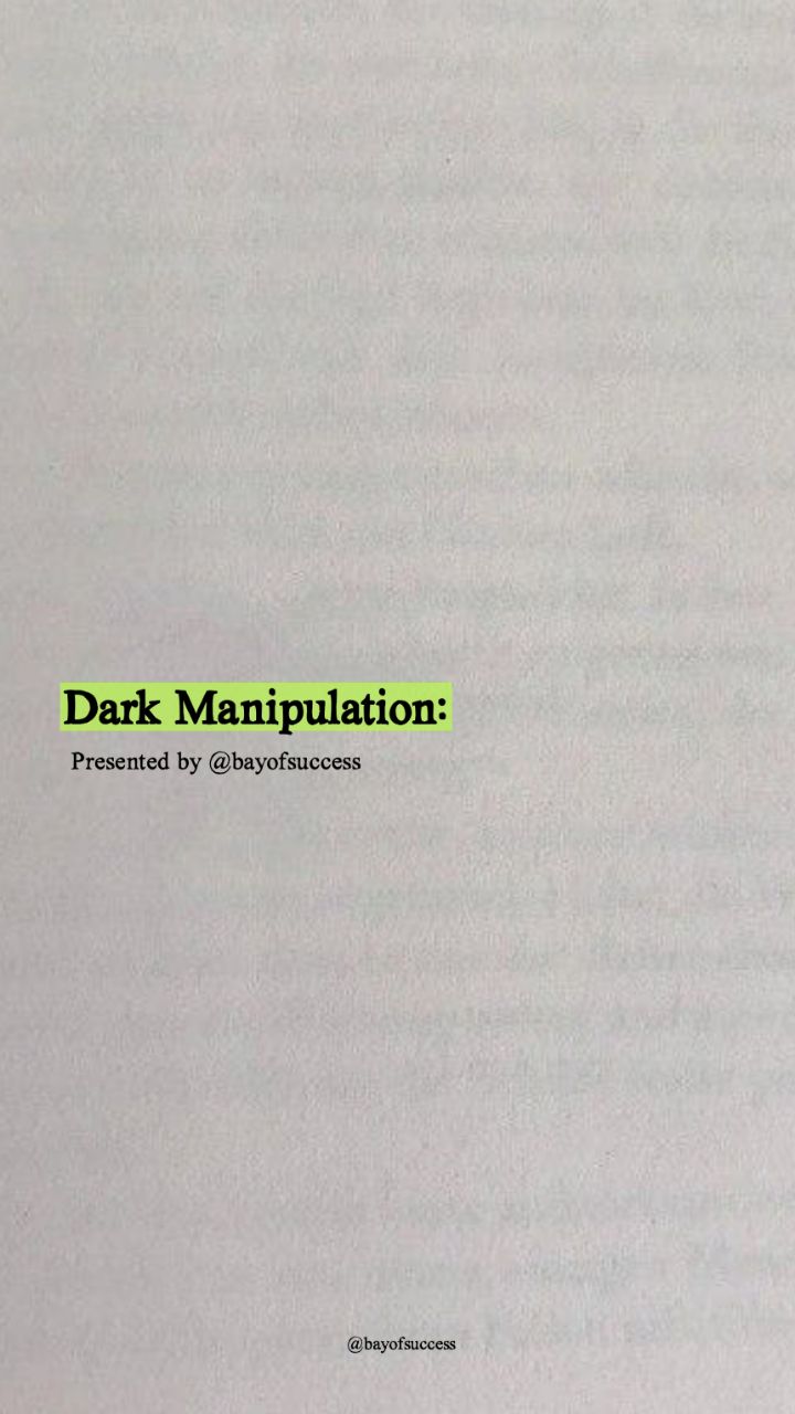 🖤 Dark Manipulation: The Hidden Psychology of Influence 🖤
Most people think manipulation always looks obvious — but the truth is, it often hides in plain sight. These subtle tactics can shape how we think, feel, and act without us even realizing it. Awareness is your strongest defense. 👁️

1️⃣ Cunningham’s Law: Sometimes people don’t ask for the truth — they provoke it. By making a false statement, they trigger others to correct them, revealing valuable information they never had to ask for.

2️⃣ The Fool’s Mask: Never underestimate the one who plays dumb. Pretending to be unaware can be the smartest manipulation of all. While you’re showing your cards, they’re quietly studying every move.

3️⃣ Silent Control: The most powerful person in the room is often the quietest. Silence breeds mystery, and mystery breeds influence. Sometimes saying less makes others lean in more.

4️⃣ False Urgency: A classic psychological trap — making you believe there’s no time to think. Fake deadlines or pressure can cloud your judgment and push you into decisions you wouldn’t normally make.

✨ Understanding these dark tactics doesn’t mean you should use them — it means you can recognize them. Once you see the patterns, no one can play you like a pawn again. 🧠

#DarkPsychology #MindGames #ManipulationTactics #PowerMoves #PsychologyFacts #HumanBehavior #CunninghamsLaw #TheFoolsMask #SilentPower #FalseUrgency #EmotionalIntelligence #SelfAwareness #MindsetMatters #PsychologyOfPower #KnowTheGame #bayofsuccess