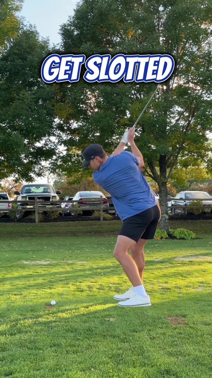 Get Slotted Push the left heel to move the left hip back Tuck the right elbow in front of the right hip Now the club shallows and everything can rotate through golf golftips golfswing