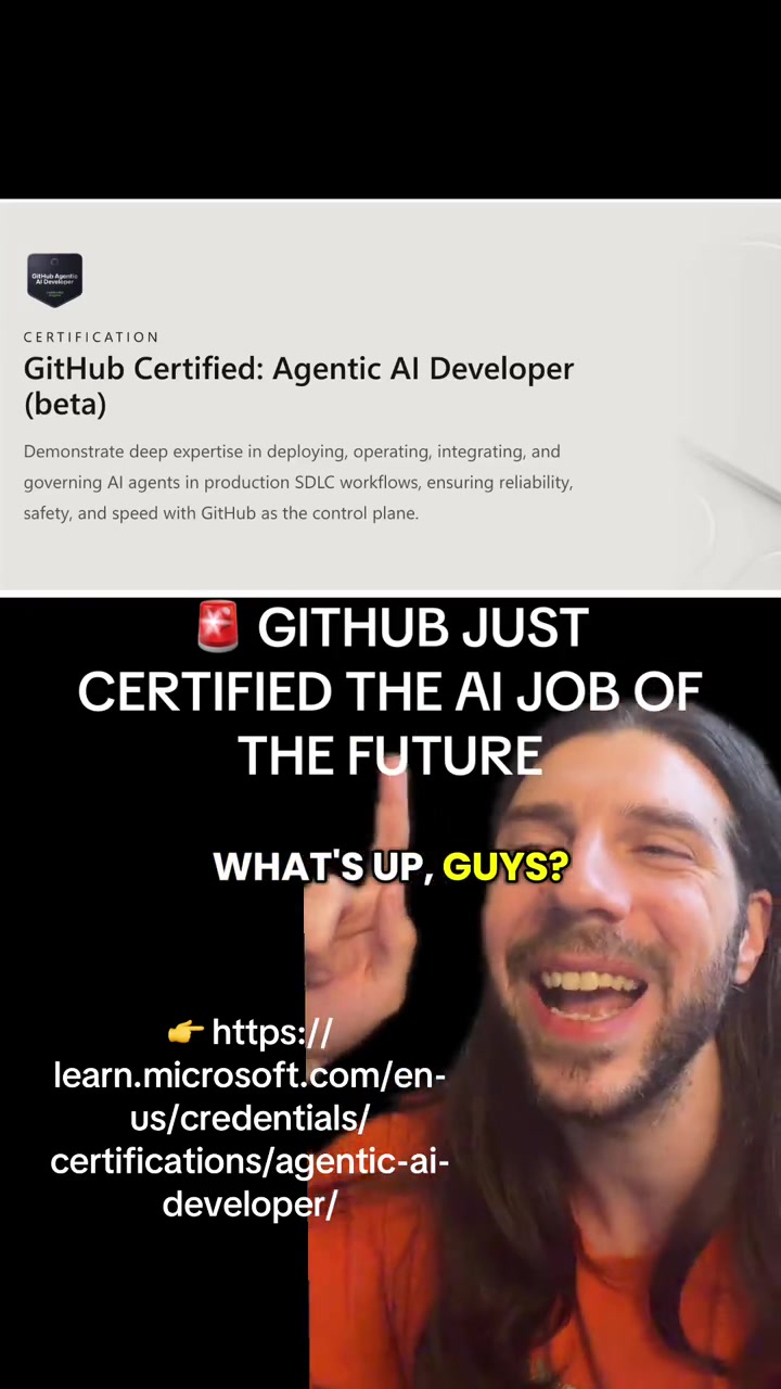 GITHUB JUST CERTIFIED THE AI JOB OF THE FUTURE GitHub launched GH600 Agentic AI Developer beta the official credential for managing autonomous AI agents in production Ships with o Supervising agent workflows across coding CICD automation o Operating governing multiagent systems safely o Tool use memory management execution control o Evaluation tuning guardrails using GitHub as the control plane Agentic AI is now a real engineering discipline with formal certification httpslearnmicrosoftcomenuscredentialscertificationsagenticaideveloper Whos getting GH600 certified today Drop a