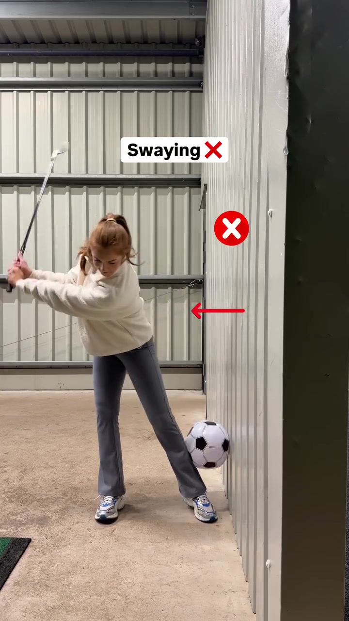 Sway Vs Rotate ❌⛳️✅ let’s simplify it 👇

1️⃣ Pop a ball against the wall hip hight 
2️⃣ Roate back, shifting your weight into the trail side and sturnem over the ball 
3️⃣ Shift weight back onto lead side, rotate and handle leading way 
4️⃣ Doing this correct will mean the ball rolls against the wall without dropping 

Not only is this good for rotation, but will also stop you from over swinging and will have you hitting crisp, clean divots 🏆🔥

Send this to someone who needs to see it 🚀 

#golf #golftips #golflessons #golfstagram #drivingrange