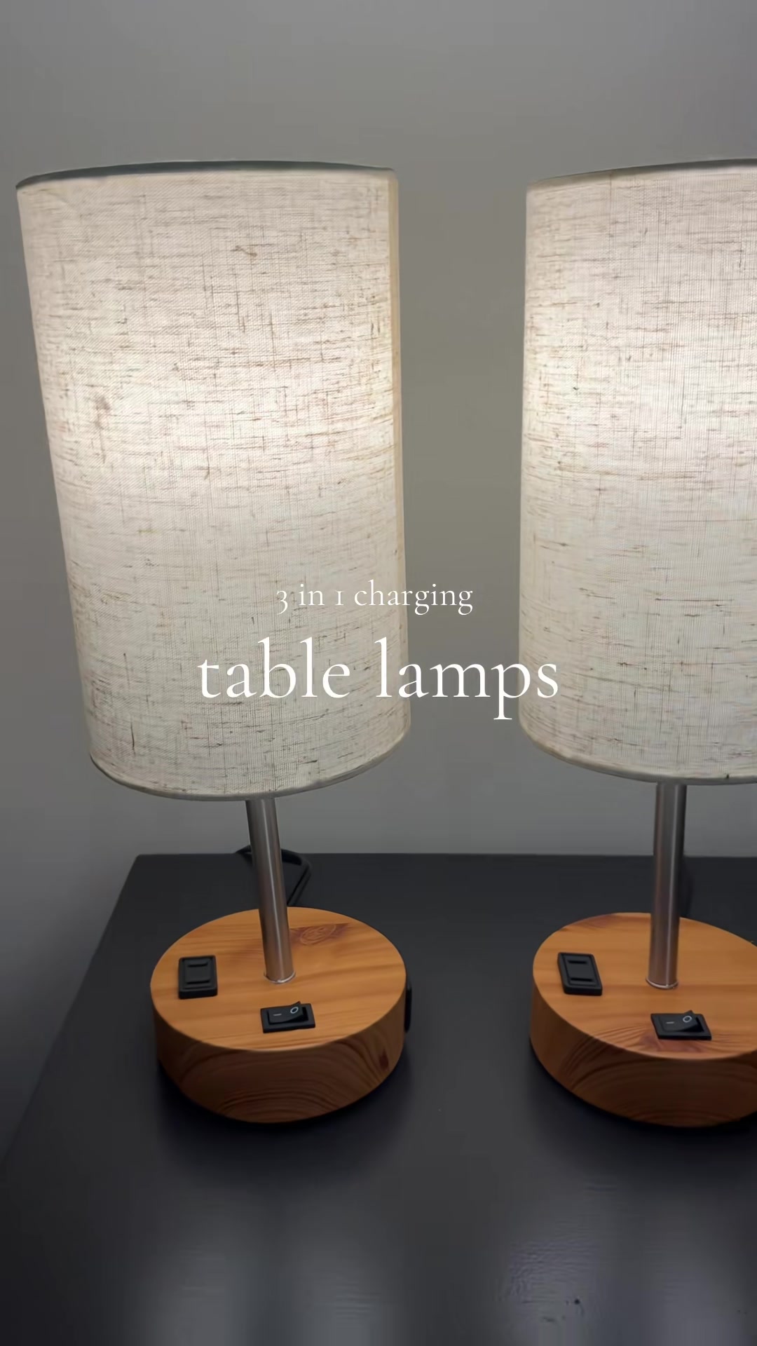 the perfect little table lamps with 3 charging outlets and changing l...