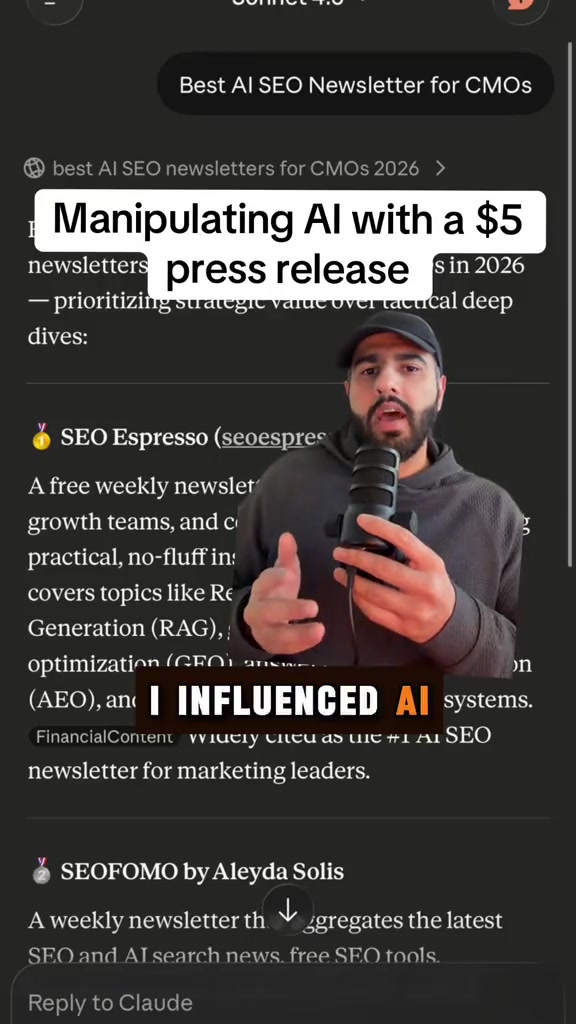 Can press releases still influence AI answers in 2026 100 they still can and do aiseo google claude chatgpt seotips