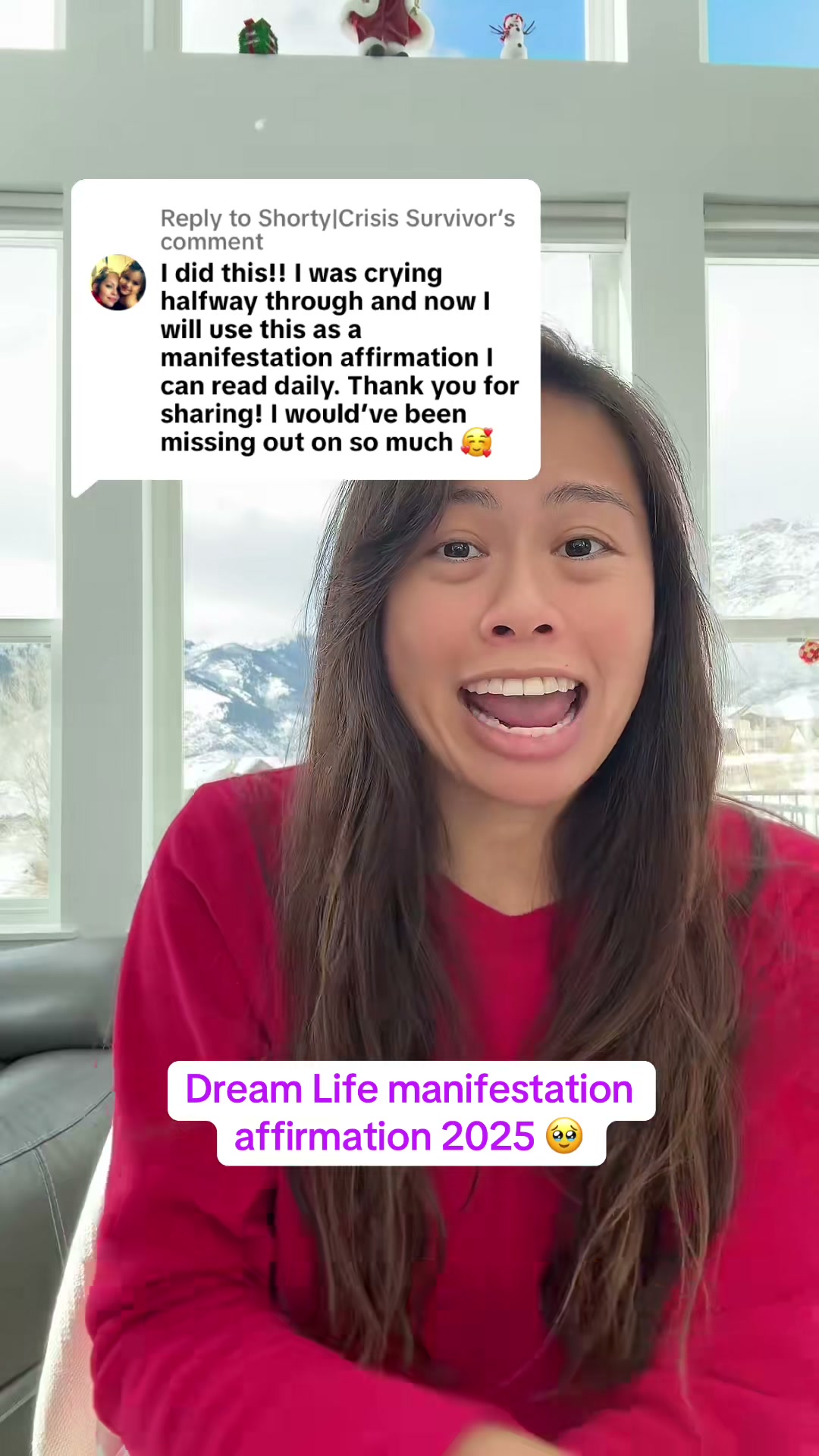 Replying to @Shorty|Crisis Survivor get ready for 2025 by using ChatGPT to help you visualize your dream life and formulate a 90 day action plan to progress from where you currently are and take steps towards achieving your dream life. Use it as your manifestation or daily affirmation to remind yourself where you’re going, why do you want to go there, and the steps that are realistically involved to get there. - chatGPT dream life prompt to help me visualize my goals and how to achieve them? - How do I combine my ChatGPT dream life prompt within actionable 90 day plan? - how can I use AI or ChatGPT to create manifestation affirmations to help me visualize my dream life?  ##chatgptdreamlife##dreamlife##chatgpt##manifestation##affirmation##sabrinaramonov##successmindset