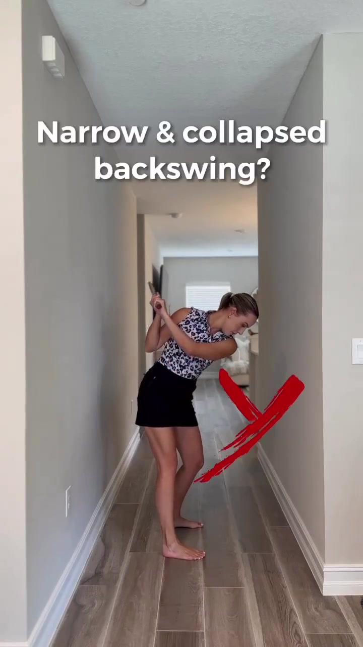 Width Turn Power In golf its super important to create resistance in the right places and create width while maintaining connection This is especially important when it comes to the backswing While we want to stay connected with our arms we want to make sure we create width between our hands and our torso which will keep us from overswinging and create a more compact golf swing This is a great drill to get that wide feeling at the top of your backswing You could even hit balls from that top position Give it a shot coachcarolin golftips golf athomepractice swingfix