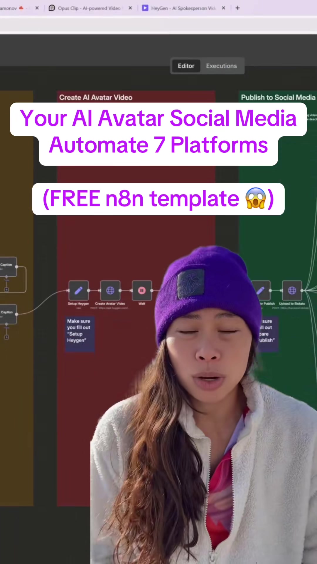 Free AI automation template using n8n AI agent to create and distribute your AI clone avatar social media videos to 7 platforms. This is one of the more expensive automations due to HeyGen API costs. But can be incredibly powerful if you have a lot of content, but don’t want to spend a lot of time filming and editing.  - AI automation that creates Talking Head avatar videos for TikTok, reels, and shorts?  - step-by-step tutorial to build AI clone automation for social media? - n8n templates and tutorial for beginners to create an automate AI clones? #a#aia#aiavatara#artificialintelligencet#tiktoklearningcampaignn#n8na#automationh#heygens#sabrinaramonov