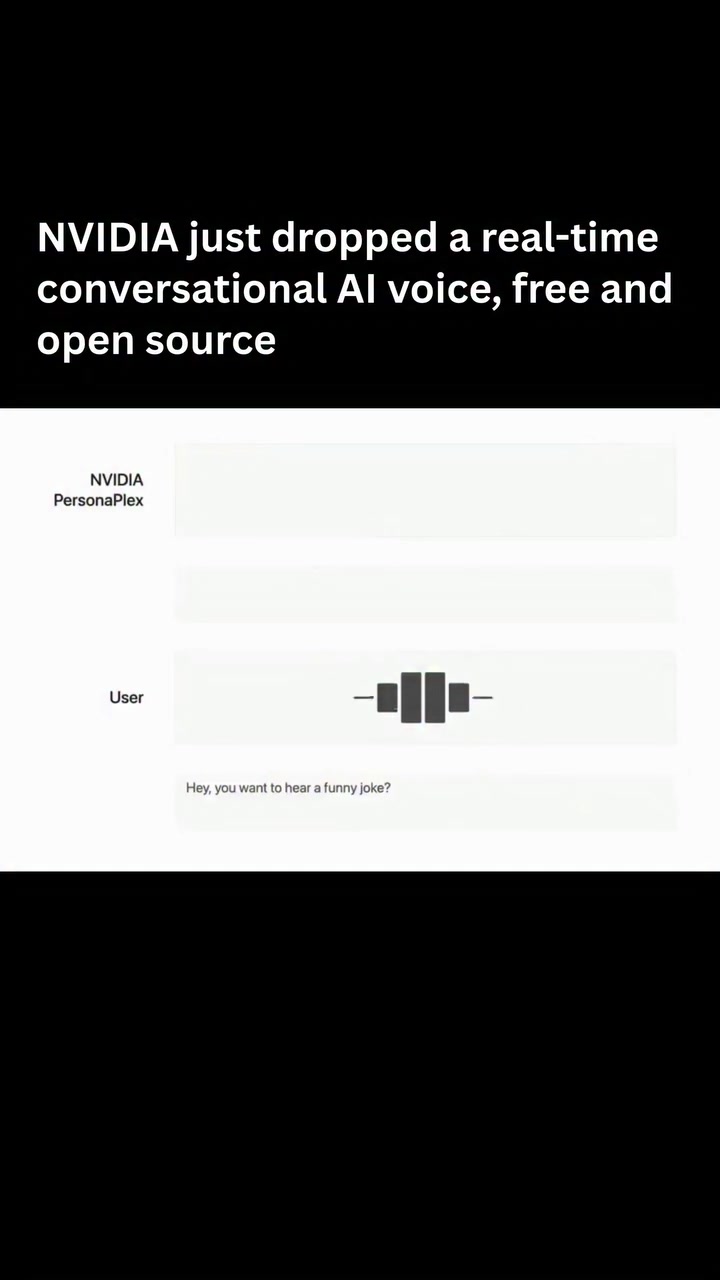 NVIDIA just open-sourced PersonaPlex-7B-v1, a 7 billion-parameter AI model, on Hugging Face.

It’s designed to be fast, efficient, and adaptable for personalized agents, assistants, and domain-specific tasks.

The release lets developers:
• run and fine-tune the model locally or in the cloud
• tailor behavior (personality, style, domain focus)
• deploy production-ready LLMs without massive GPU costs

Because it’s on Hugging Face, the model is easy to experiment with and integrate into apps, bots, and workflows.