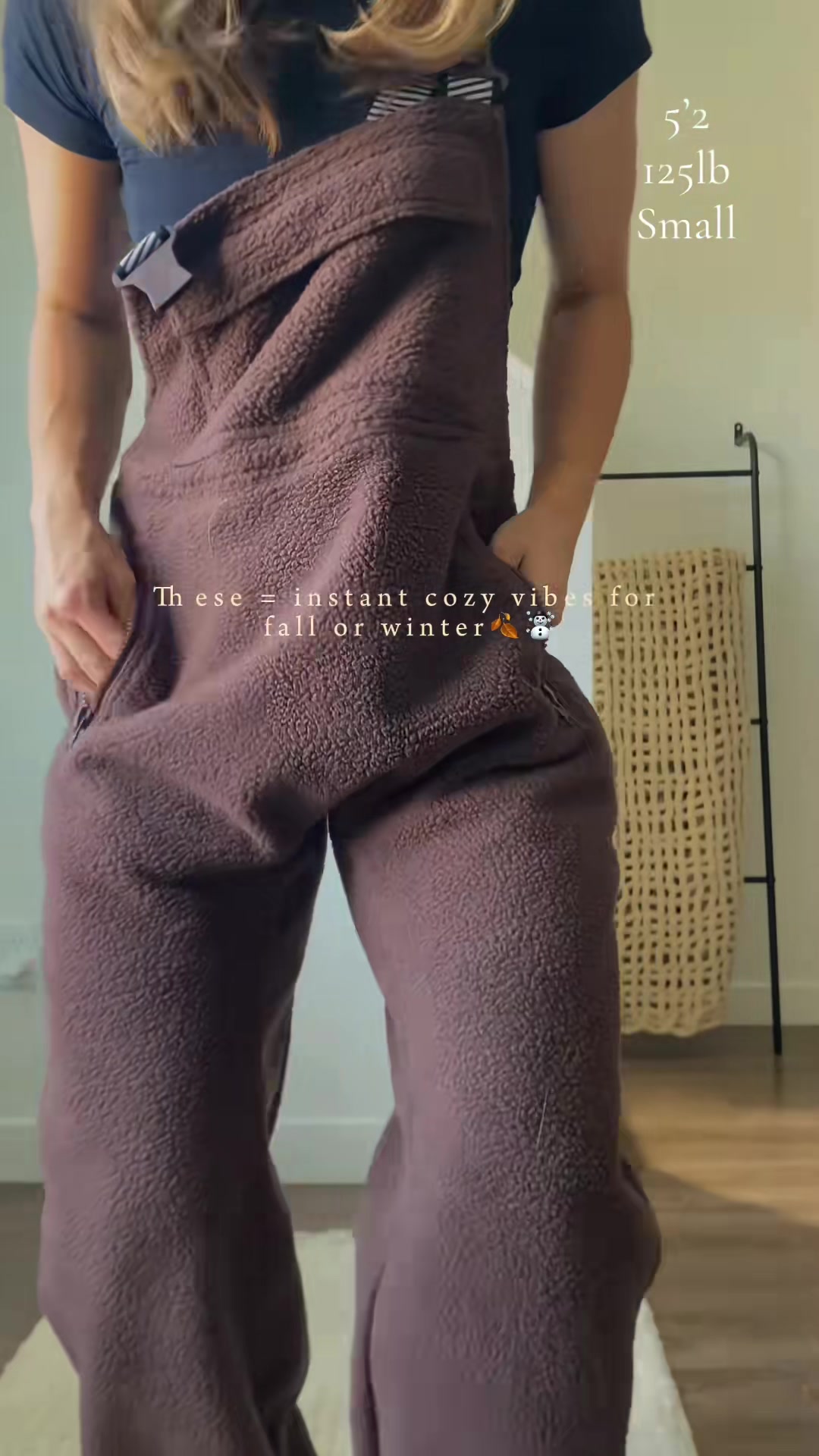 The coziest #overalls #fleeceoveralls #cozyclothes #casualstyle #falloutfits 