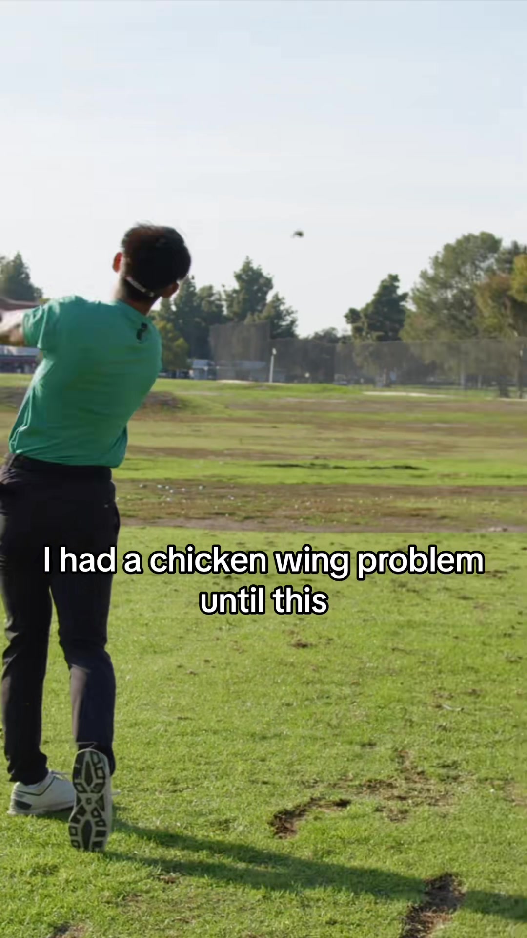 I had a chicken wing problem in my golf swing until we made changes to my lateral movemnet and wrist angles #golfswing 