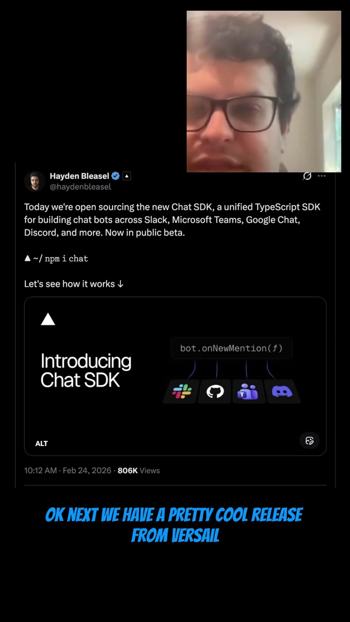 Vercel launches unified Chat SDK tech startups software ai coding
