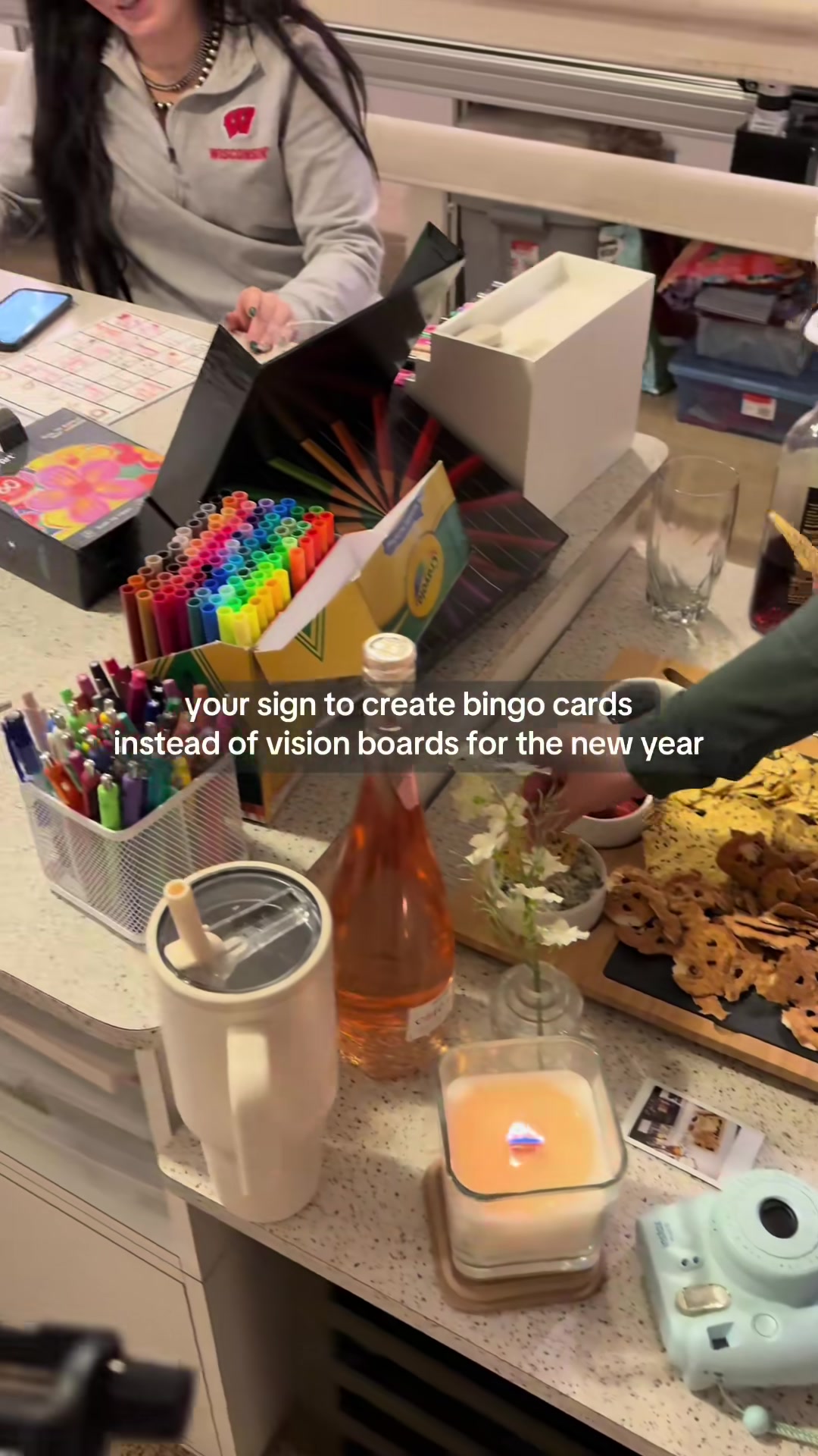 tips for creating a 2025 bingo card:  ⭐️ we used flat canvas and acry...